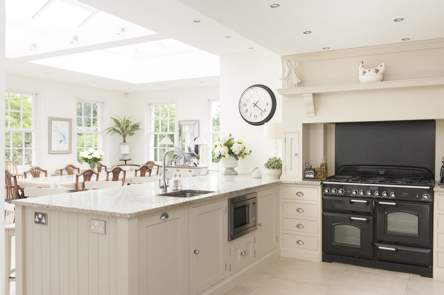 The kitchen has been extended to include a spacious orangery