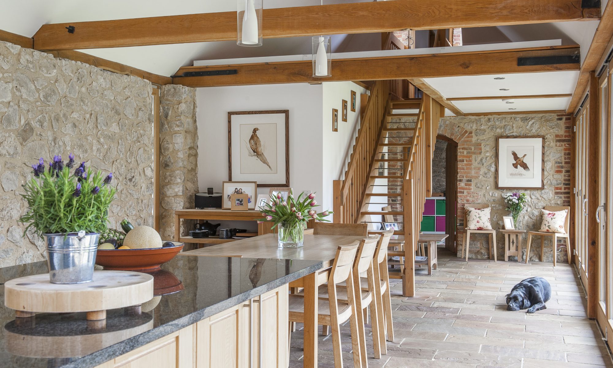 Vicky and James have converted a cluster of former farm buildings into a superb, eco-friendly 21st century family home that won them the Ashford Borough Council 2009 Design Award for Building Conservation...