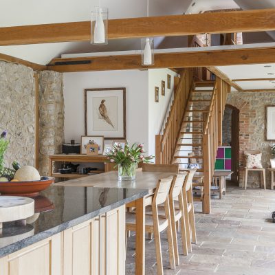 Vicky and James have converted a cluster of former farm buildings into a superb, eco-friendly 21st century family home that won them the Ashford Borough Council 2009 Design Award for Building Conservation...