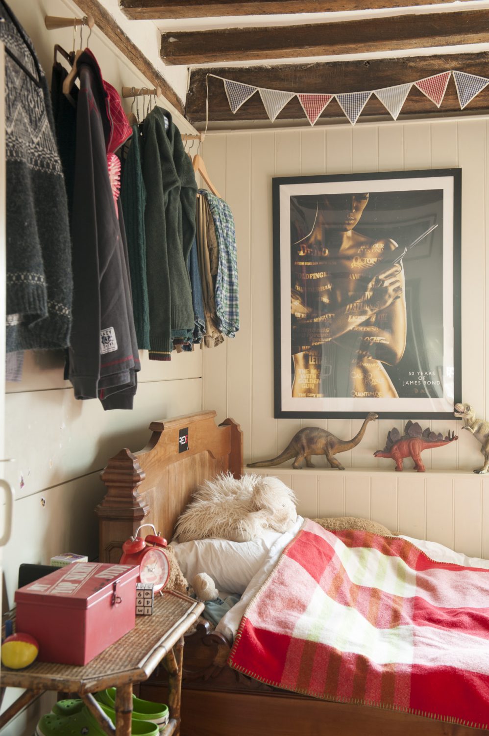 Ally has rationalised and organised each of her children’s rooms with her own distinctive design techniques – including more chalet-style horizontal boards and clever storage spaces – while allowing the children’s own taste and style to shine through