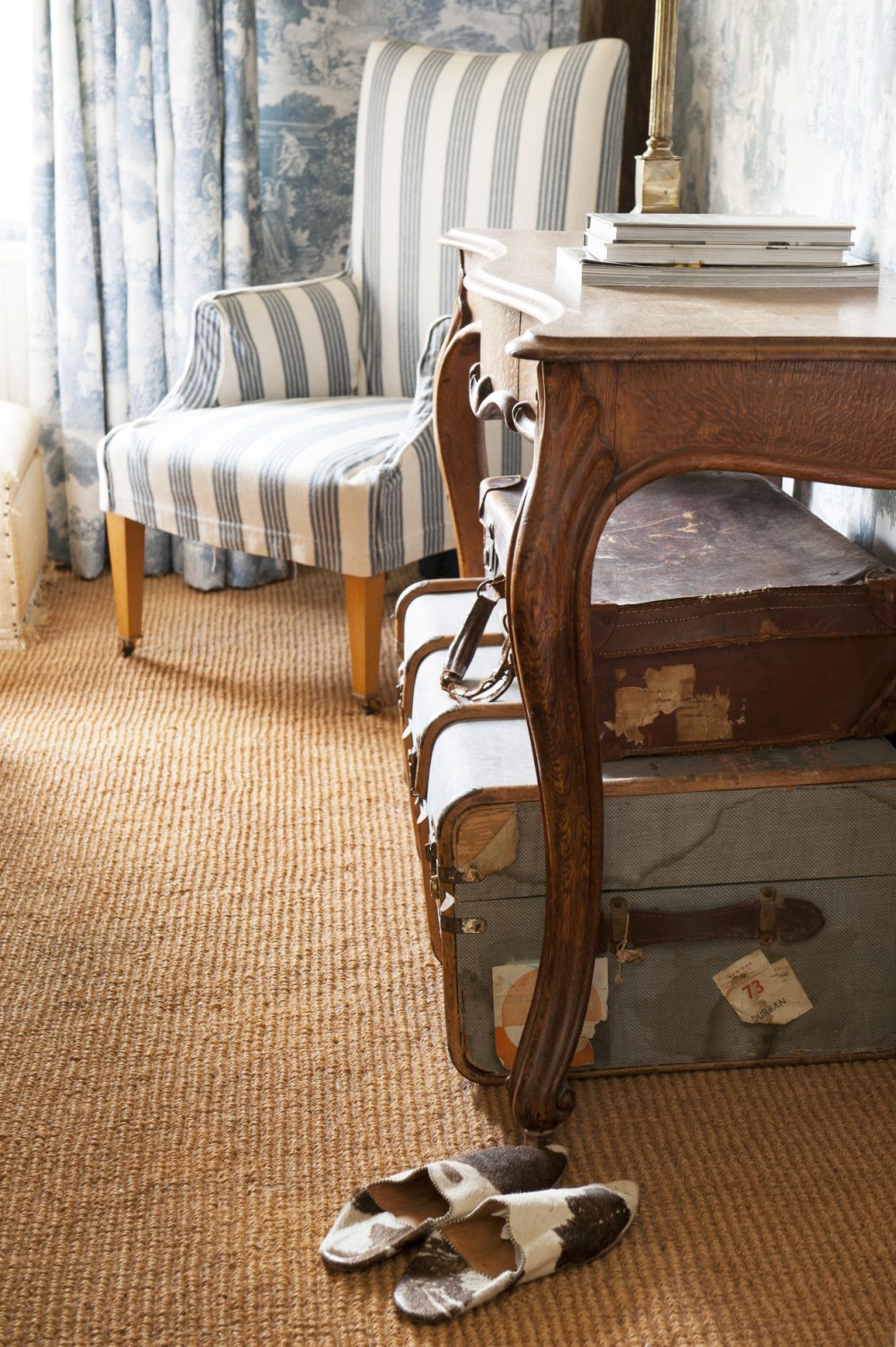Well-travelled antique suitcases