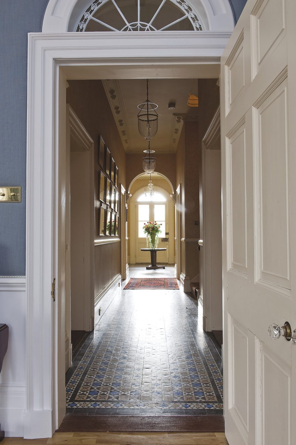 the beautifully tiled hallway