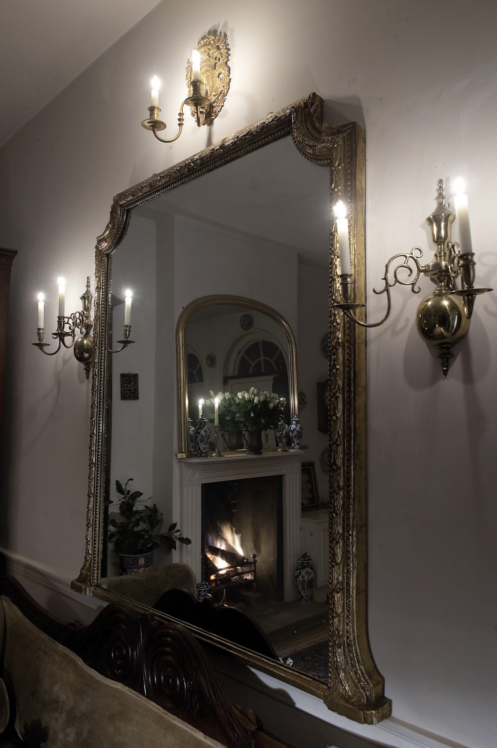 Mirrors throughout the house magnify the sense of space