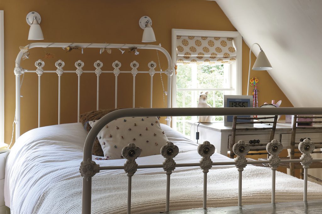 Matilda’s bedroom is blessed with a pretty, antique bedstead