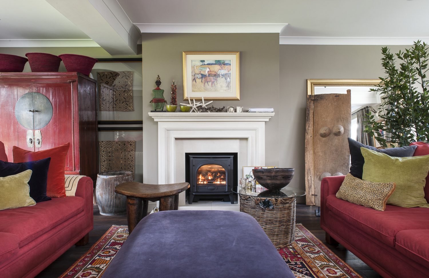 The drawing room is at once spacious and intimate with echoes everywhere of the couple’s South African roots