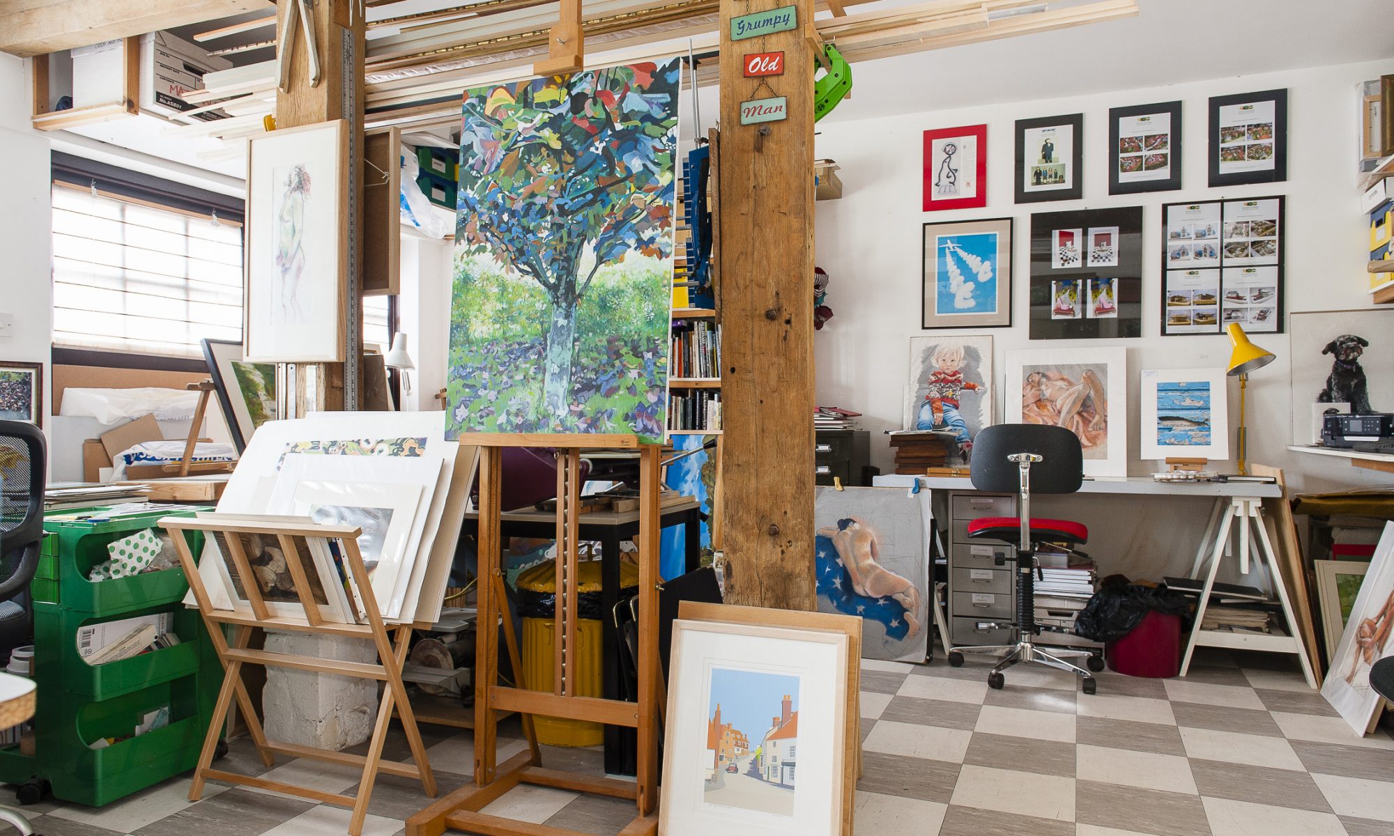 The studio, at the end of the house, offers the perfect space for Dave to create his rural and village street scenes and Sue her portraits and life drawings
