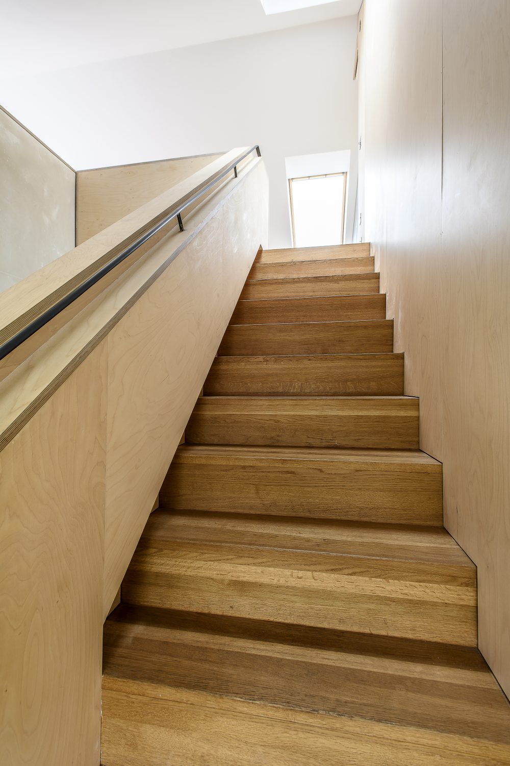 Oak stairs, made from the old oak worktops