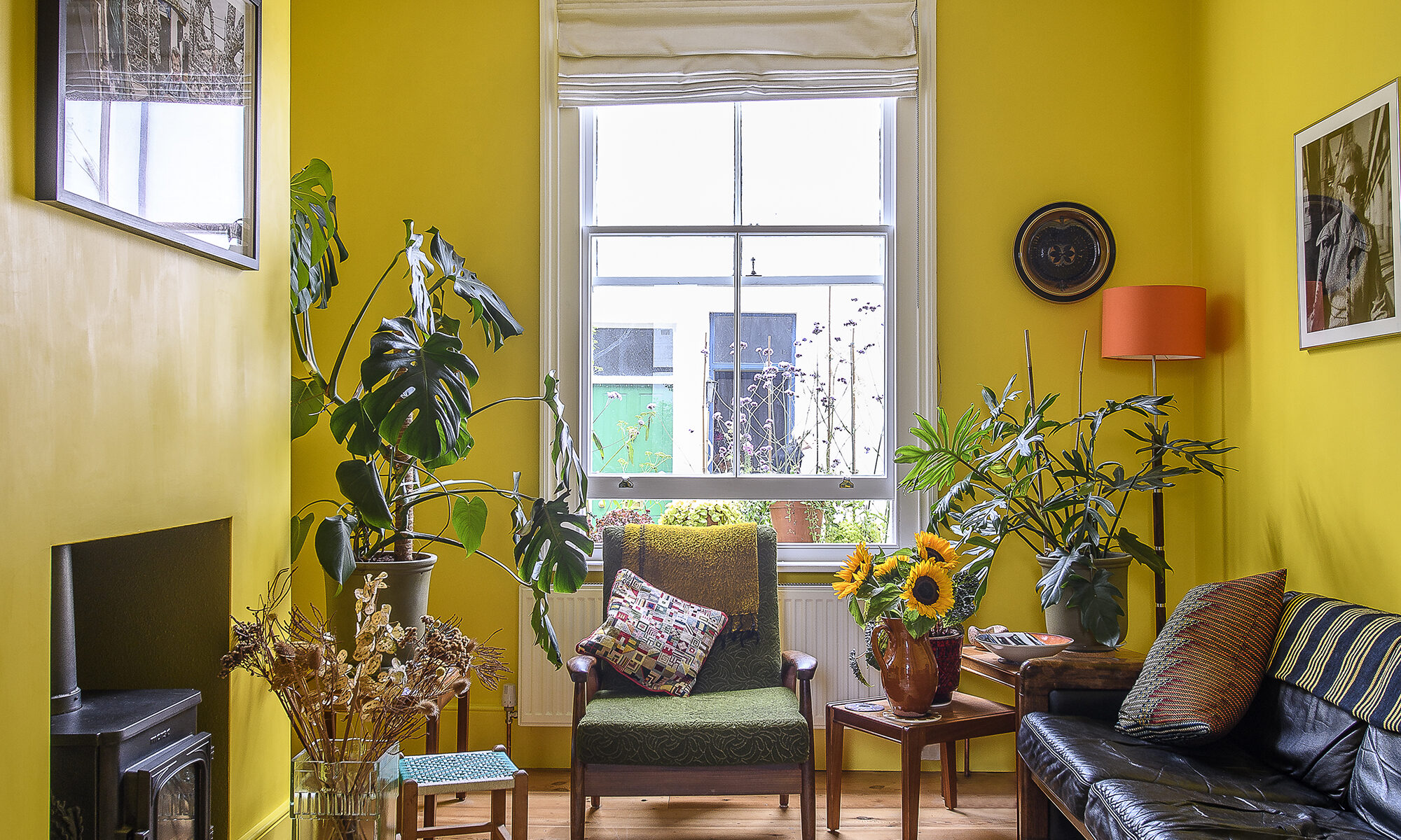 The main living room is painted in Banana Dream II by Dulux.