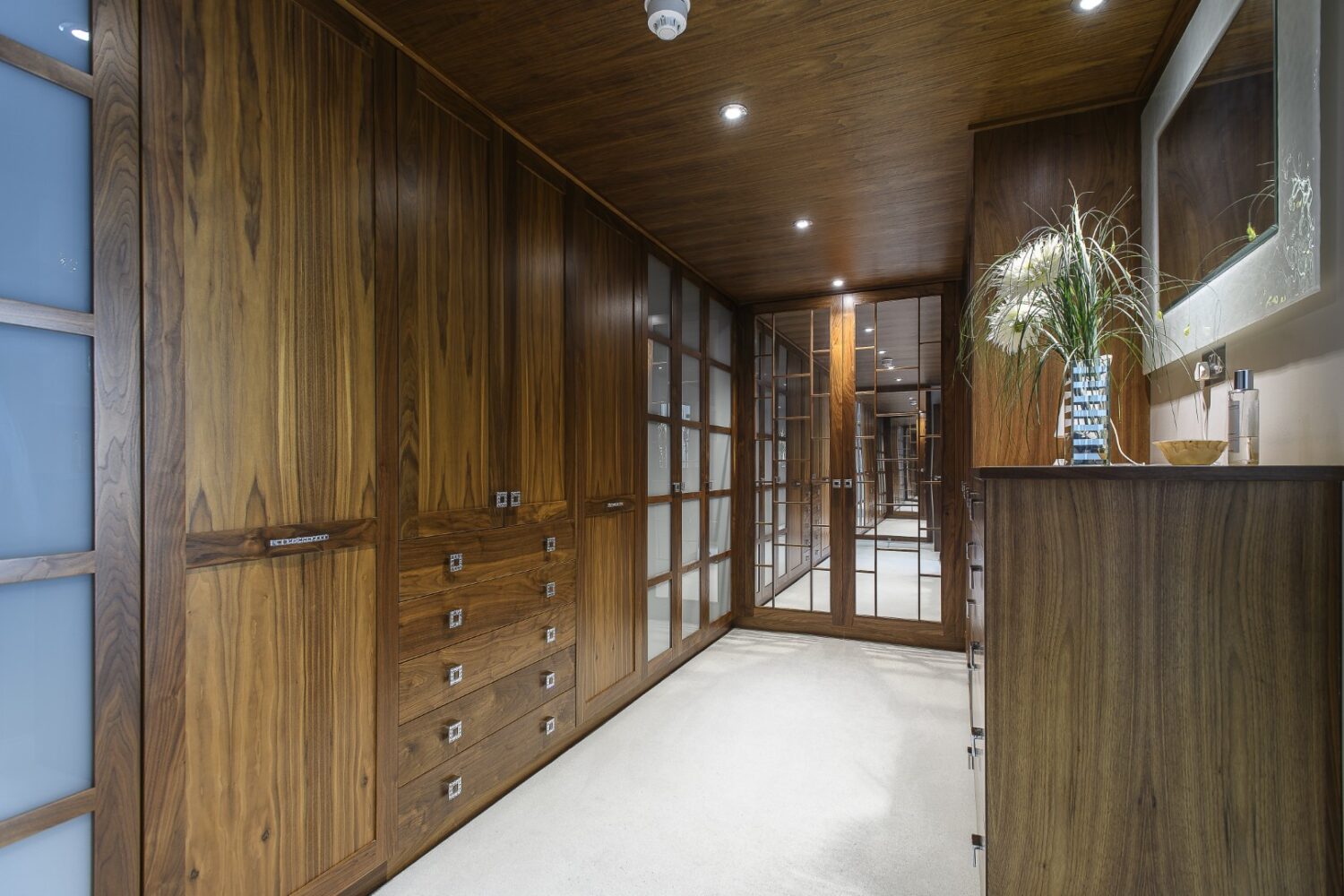 The walnut dressing room