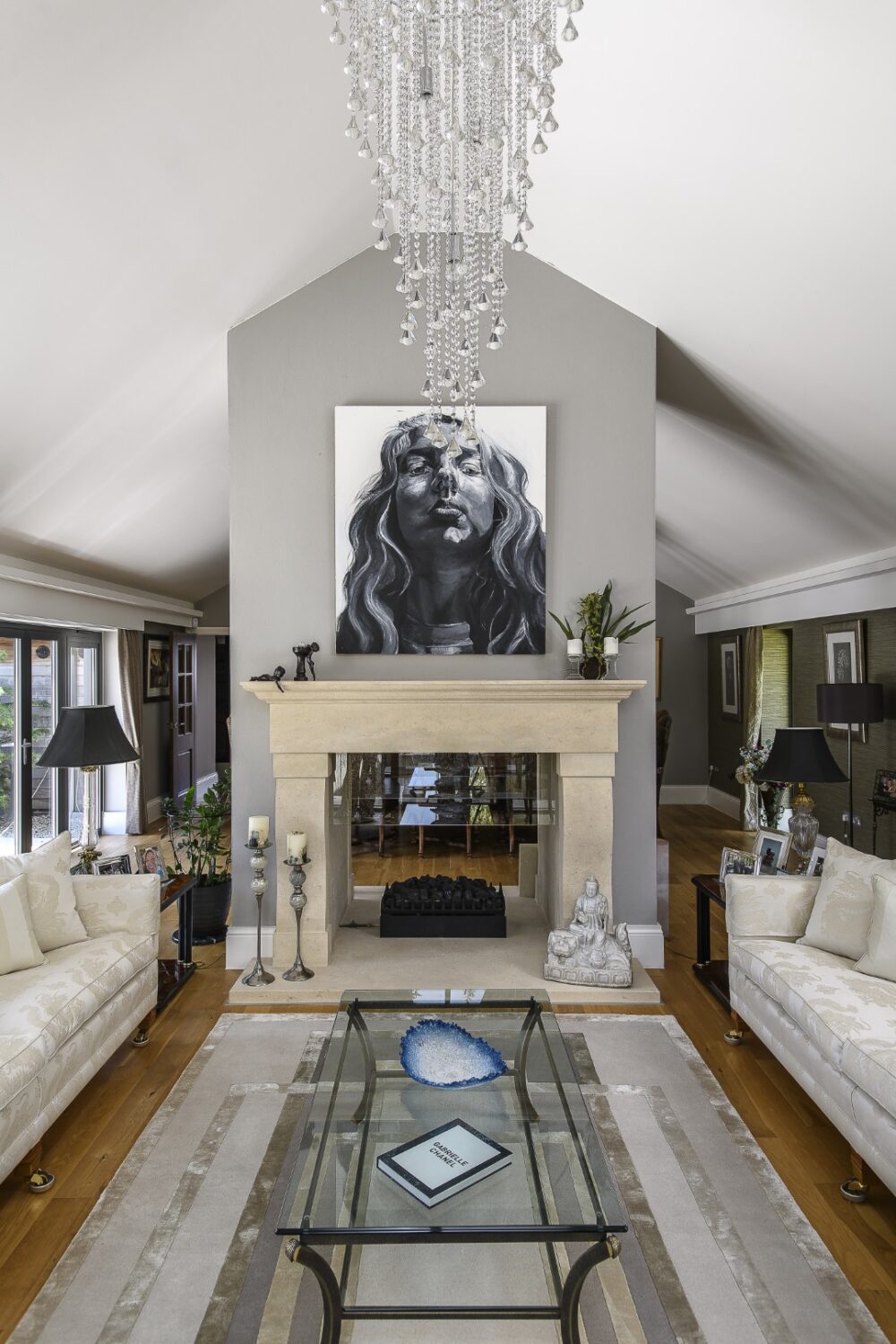 Daughter Lily painted the portrait of her sister Jessica which hangs in the sitting room
