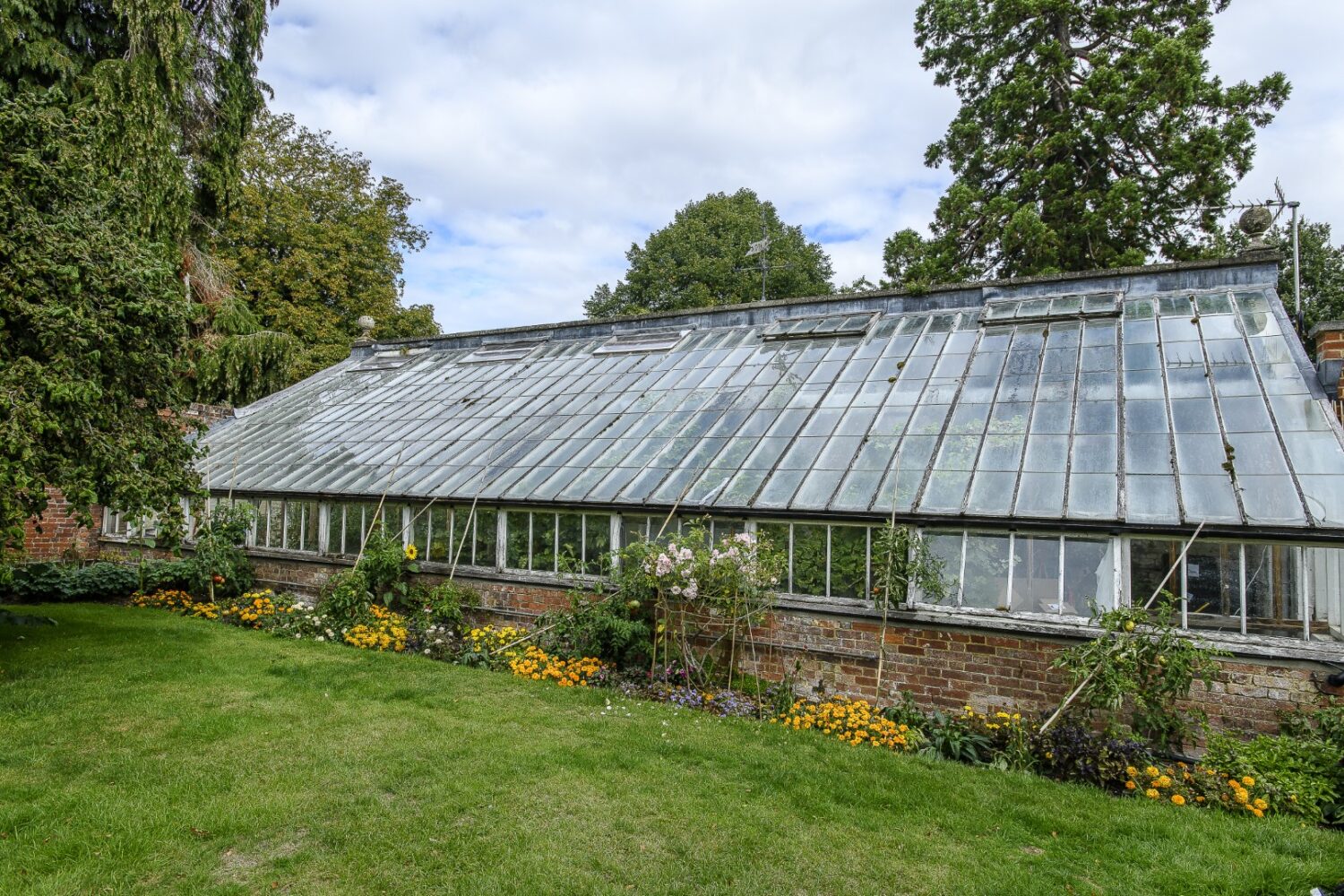 The cutting garden and greenhouse