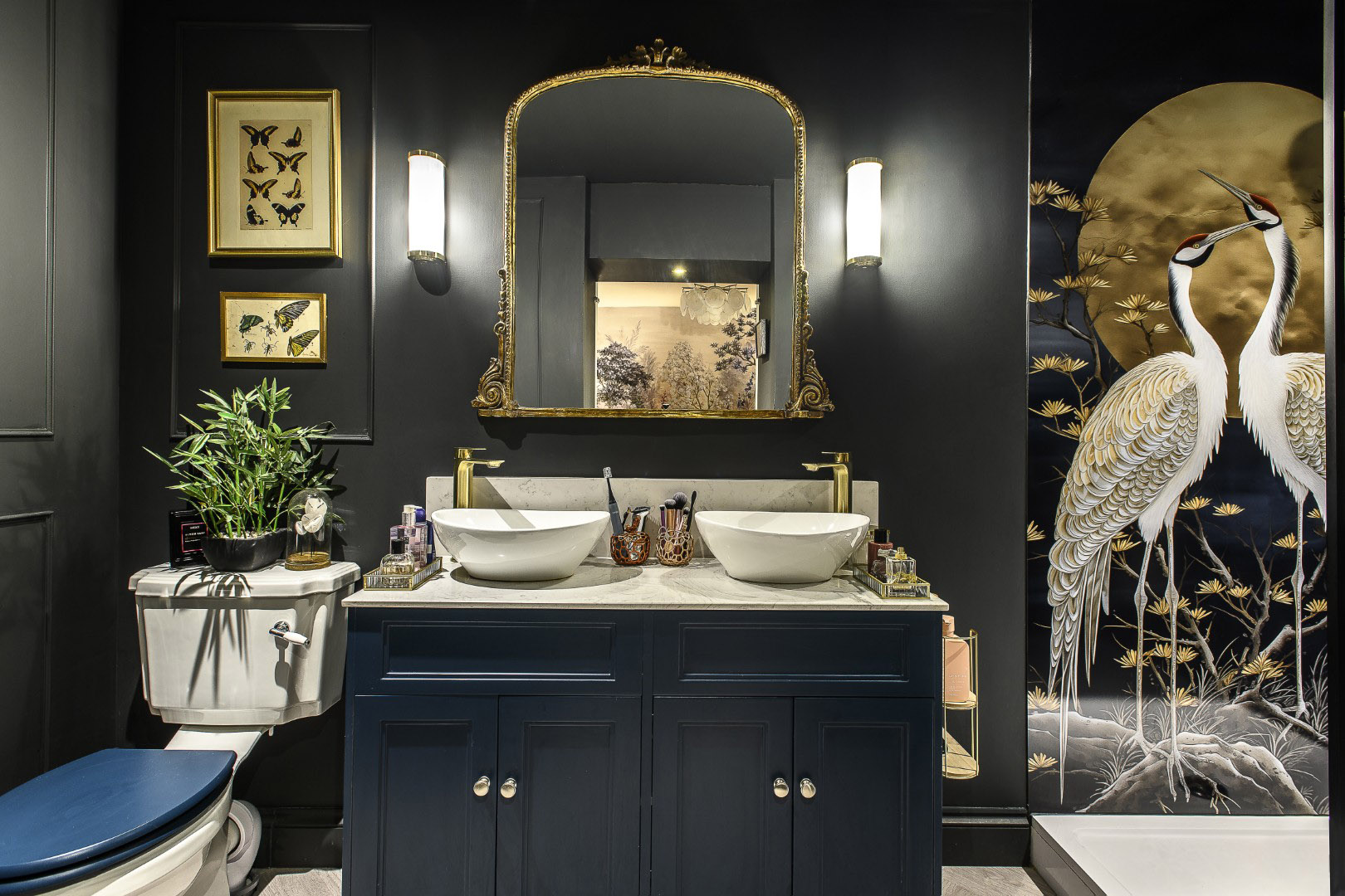 Doors in Tania’s bedroom, which look like a run of wardrobes, open to reveal her stunning en suite shower room