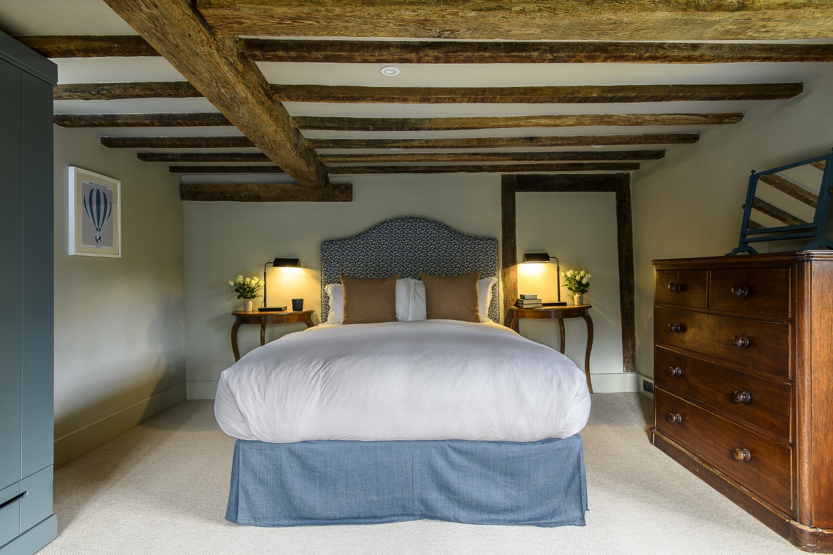 The bedrooms cover two floors, with staff accommodation at the top of the house – one bedroom originally for the cook and one for the nanny. The current owners used local craftspeople where possible to add extra bathrooms, whilst preserving the charm and history of the rooms.