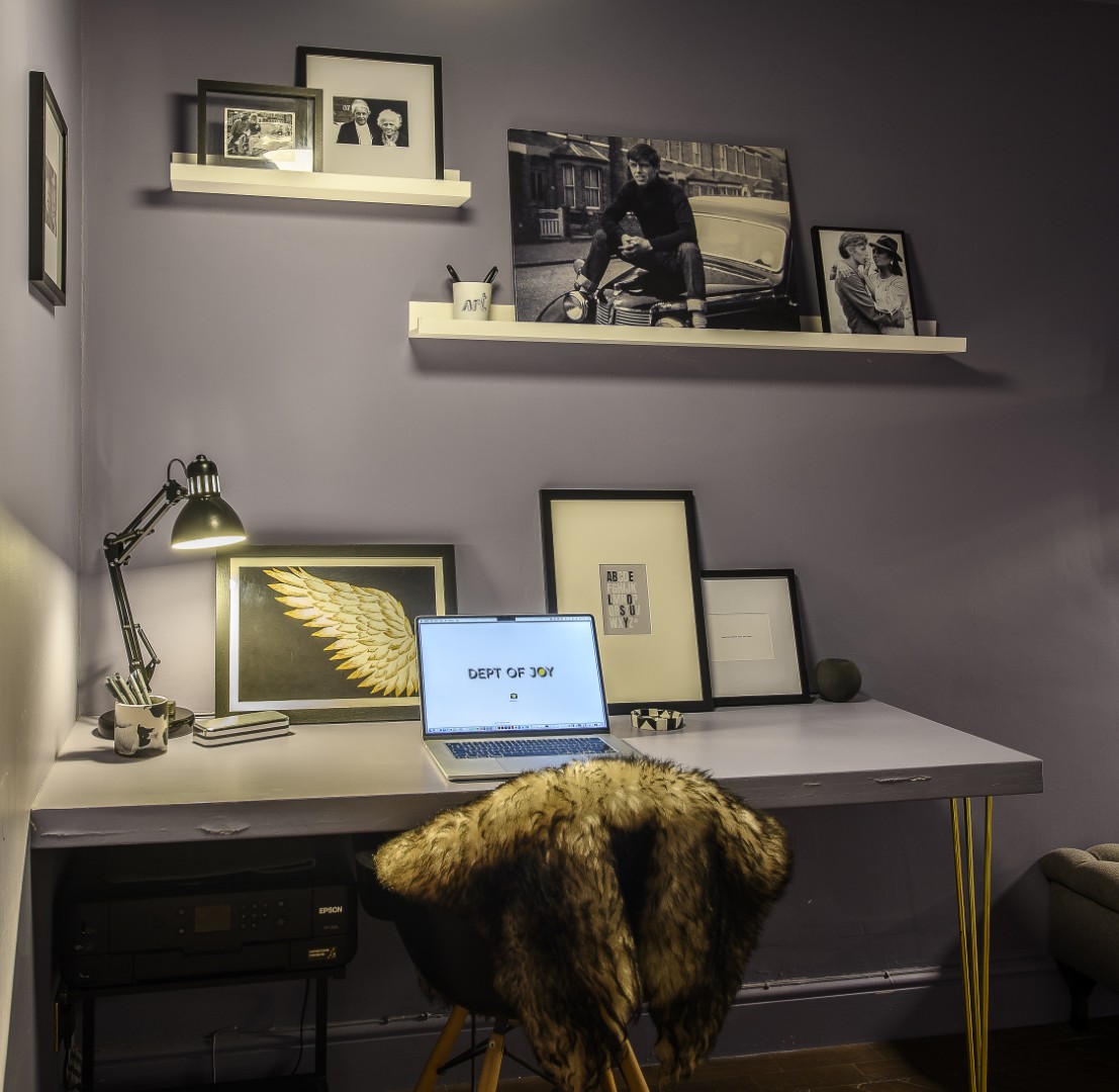 The hallway leads through to Matt’s office space and into the dining room