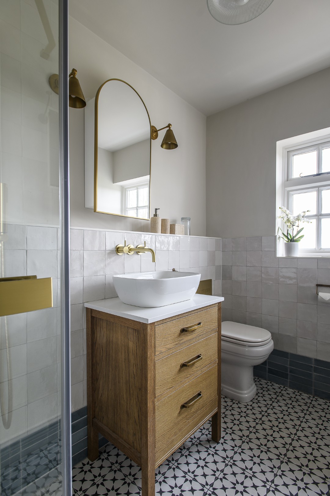 The family bathroom is a light, bright space