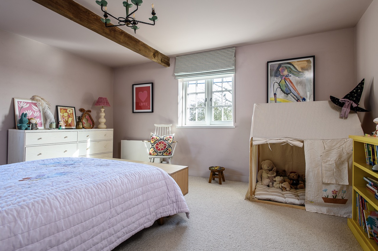 Lucy’s daughter’s room has plenty of soft textures.