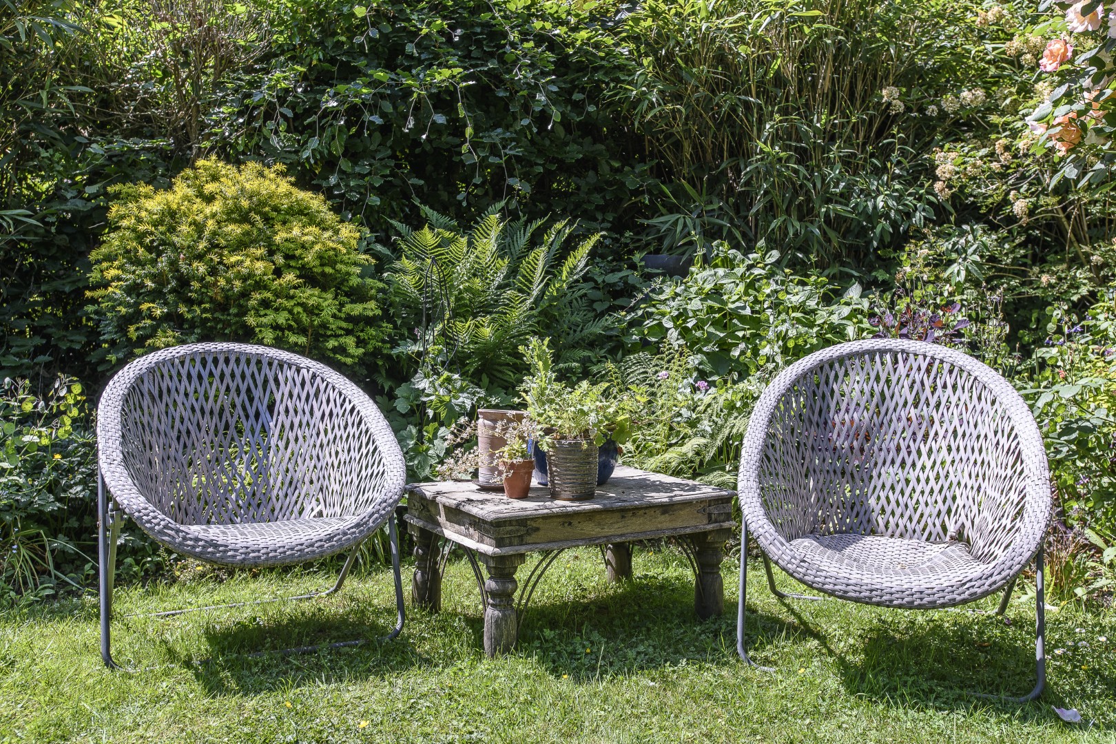 Seating area in Aga's beautiful garden.