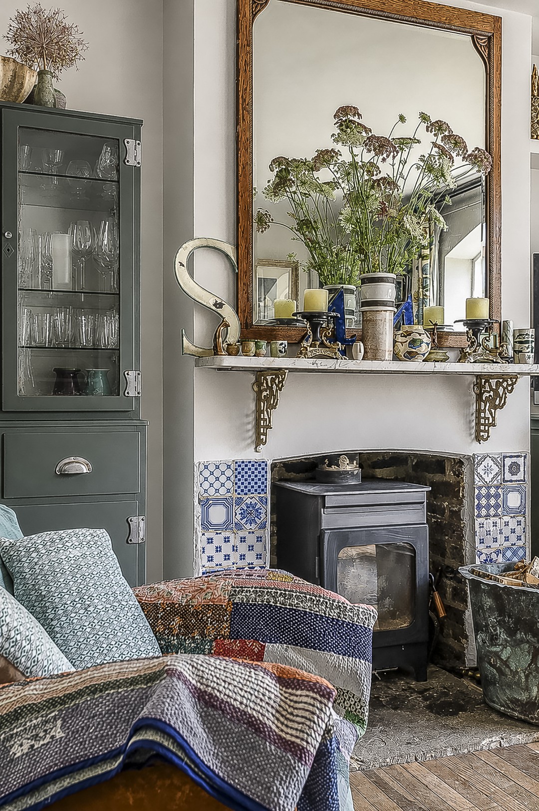 The snug is filled with finds from junk shops, eBay, Facebook Marketplace and vintage fairs.